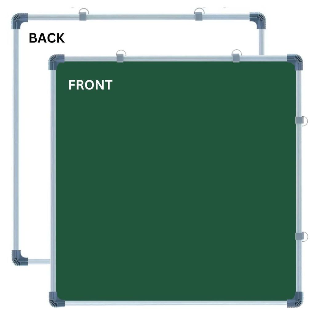 A2DR Non-Magnetic (2 x 2 Feet) Double-Sided 2in1 White Board & Green Chalk Board Quality with Hanging Hooks view 2