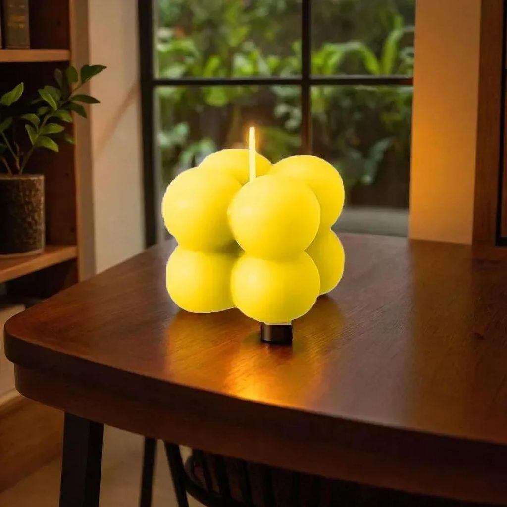 SS Enterprise Organic Soy Wax Bubble Candle for Home Decor | Scented Aromatic Fragrance Candles | Smoke-Free Pillar Candle view 2