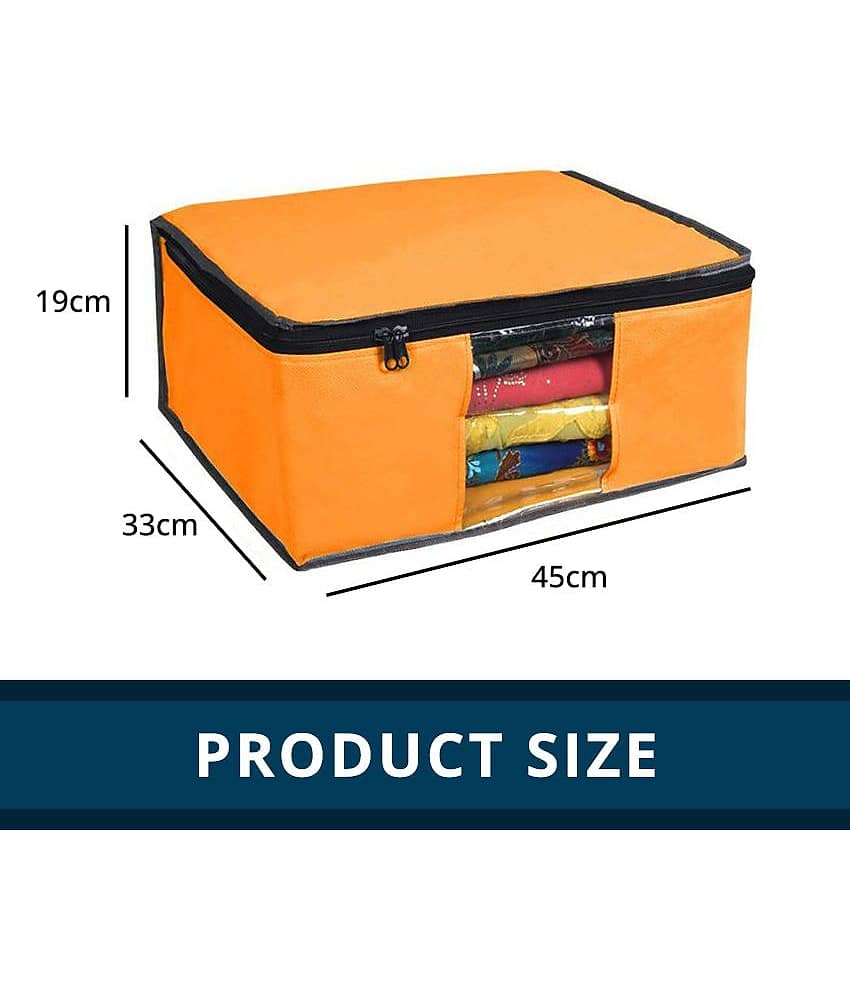 Saree Cover / Cloth Storage & Organizer with Transparent Window,Black (9U) view 2
