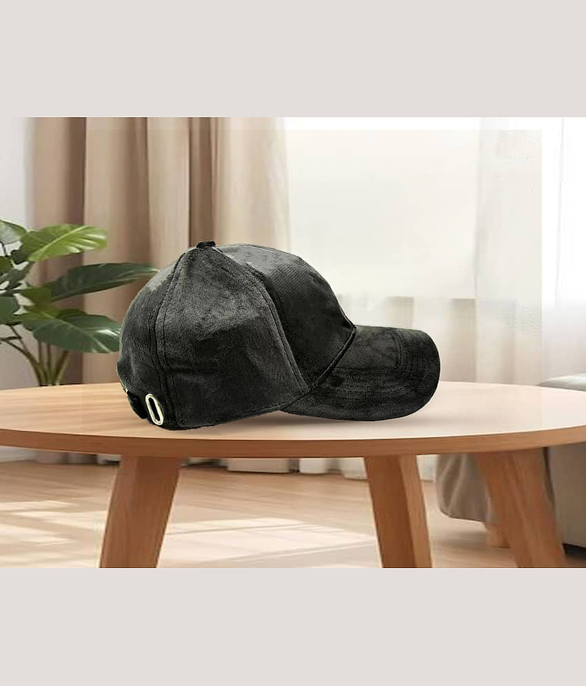 Babji Pack of 1 Suede Men's Cap ( Black ) view 2