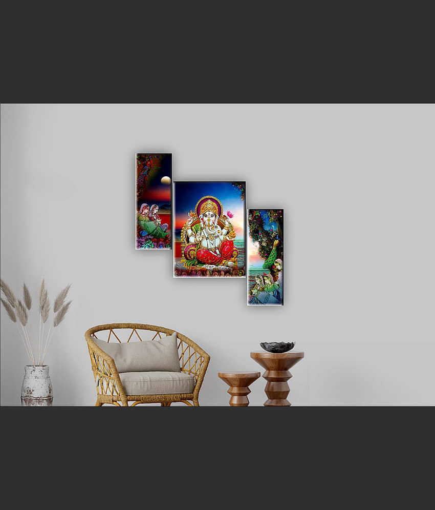 Saf Ganesha modern art MDF Painting Without Frame view 2