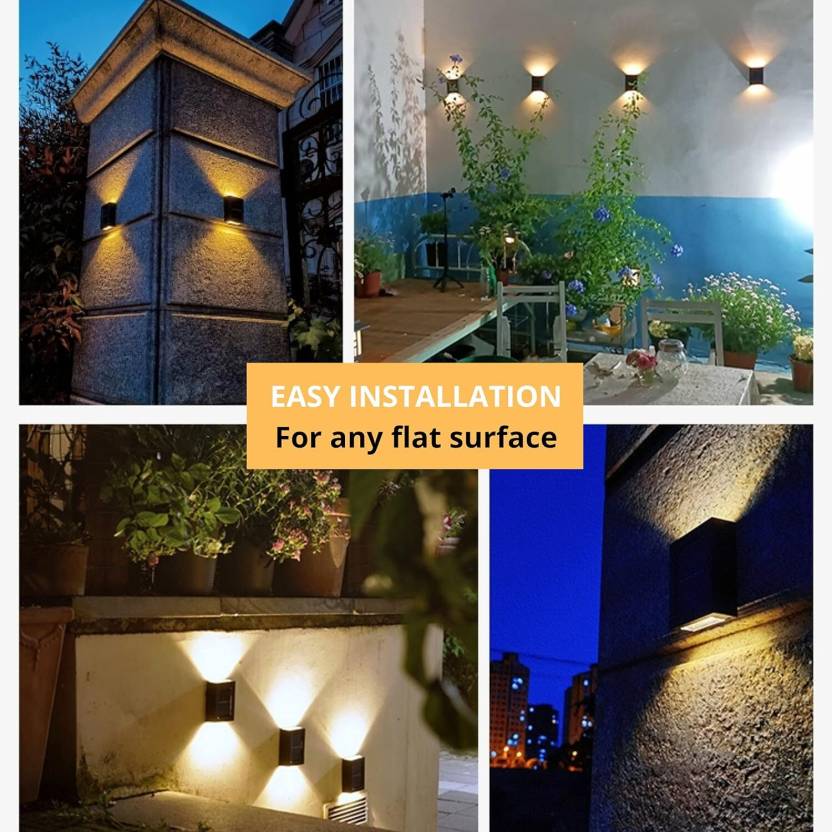 SPARKWORLD Solar LED Fence & Stair Light Wall Mounted Outdoor Lamp for Garden, Patio & Yard (Pack of 1) | Colour: 1+1Solar view 2