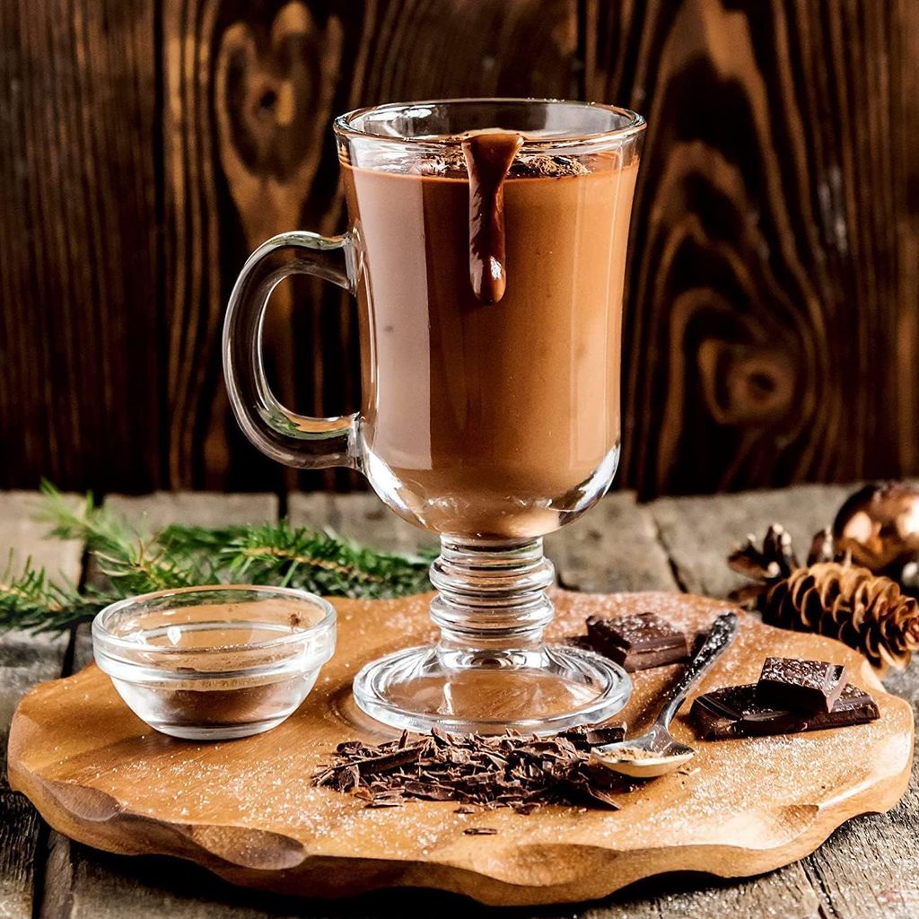 Irish Glass Tea & Coffee Tall Mug, 250 ML, Set of 2, Hot Chocolate Mugs with Handle,Fancy Mug for Espresso, Latte, Cappuccino, Hot & Iced Drinks Perfect for Home, Office Ideal Man/Women view 2