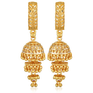 Vivastri Twinkling Bejeweled Clip On Jhumki Earring for Women and Girls [VIVA2669ERG] view 2