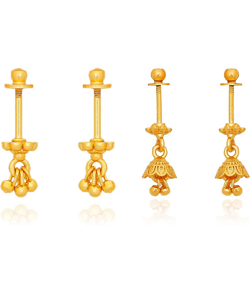 Drashti Collection Golden EarCuff Earrings ( Pack of 2 )