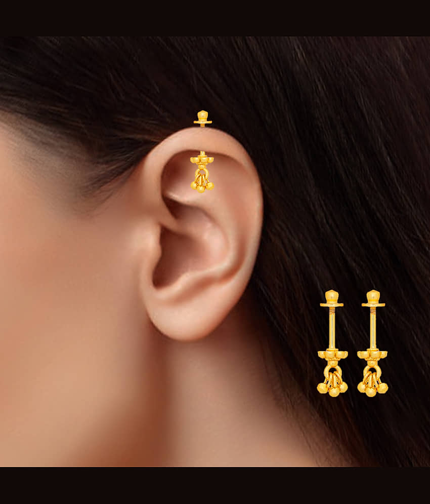 Drashti Collection Golden EarCuff Earrings ( Pack of 2 ) view 2