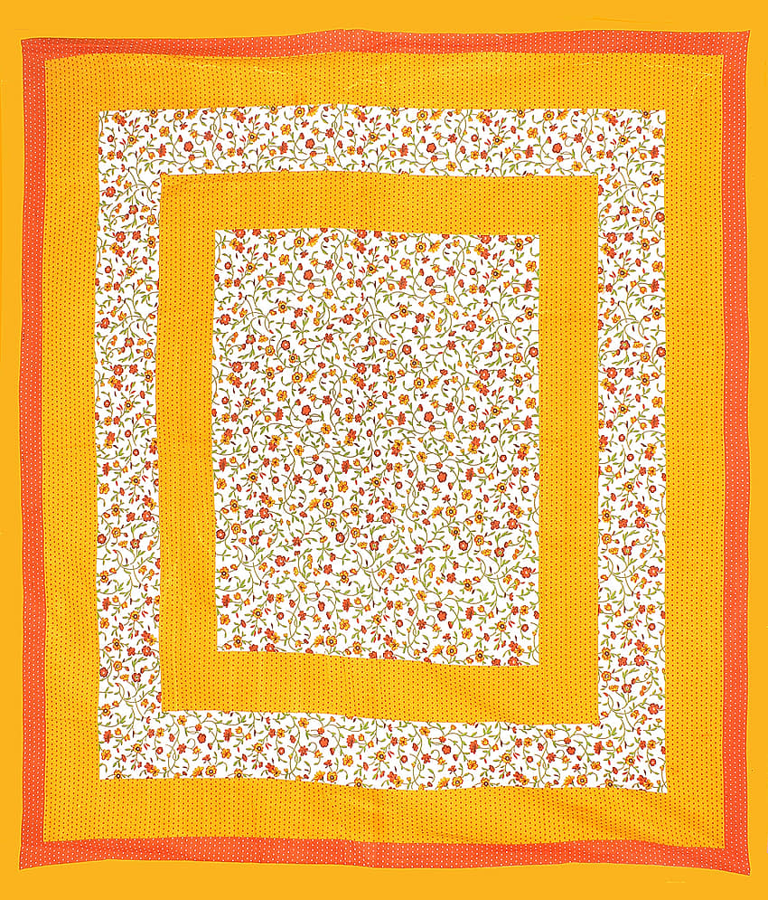ABHACLOTHO Cotton 1 Double Bedsheet with 2 Pillow Covers ( Yellow ) view 2
