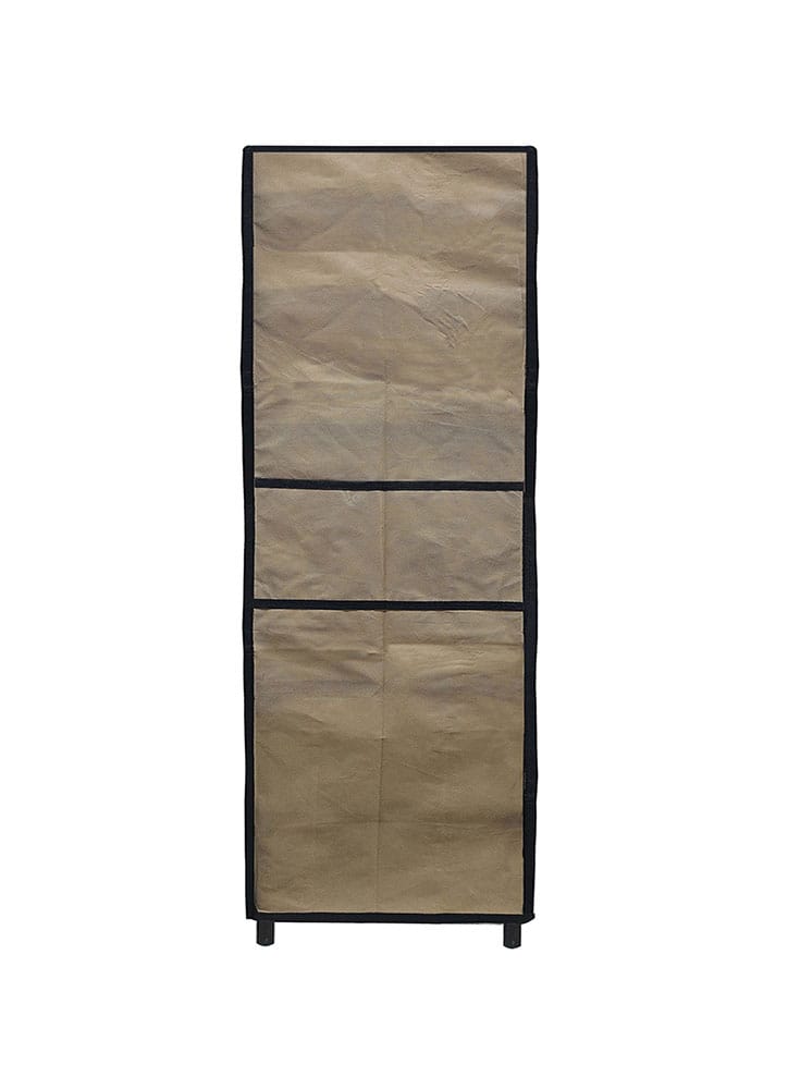 PHILOSHOP 4-Shelves Durable Metal Frame Modular Collapsible Wardrobe with 10-Inch Gapping in each Shelf & 100 GSM Fabric in Blue view 2