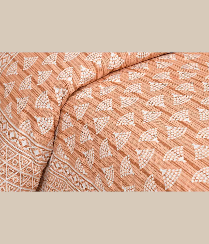 CLOTHORO Cotton 1 Double King Bedsheet with 2 Pillow Covers ( Brown ) view 2