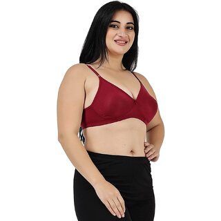 Pink Women's Cotton Rich Non-Padded cloviaa Non-Wired Bra with Double Layered Cups view 2