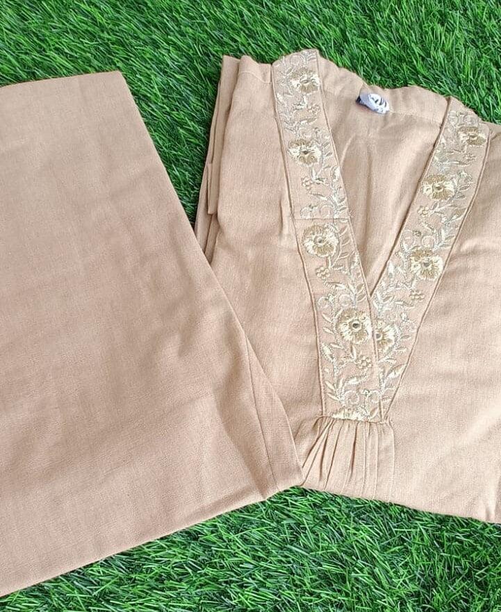 Ira Soft Handloom Khaki Pant Set view 2