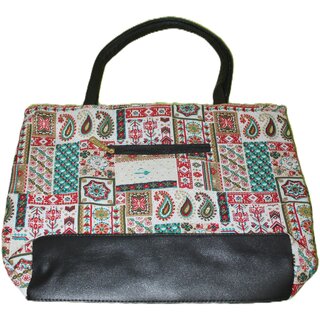 Handcrafted Multicolor Ethnic Patchwork Tote Bag view 2