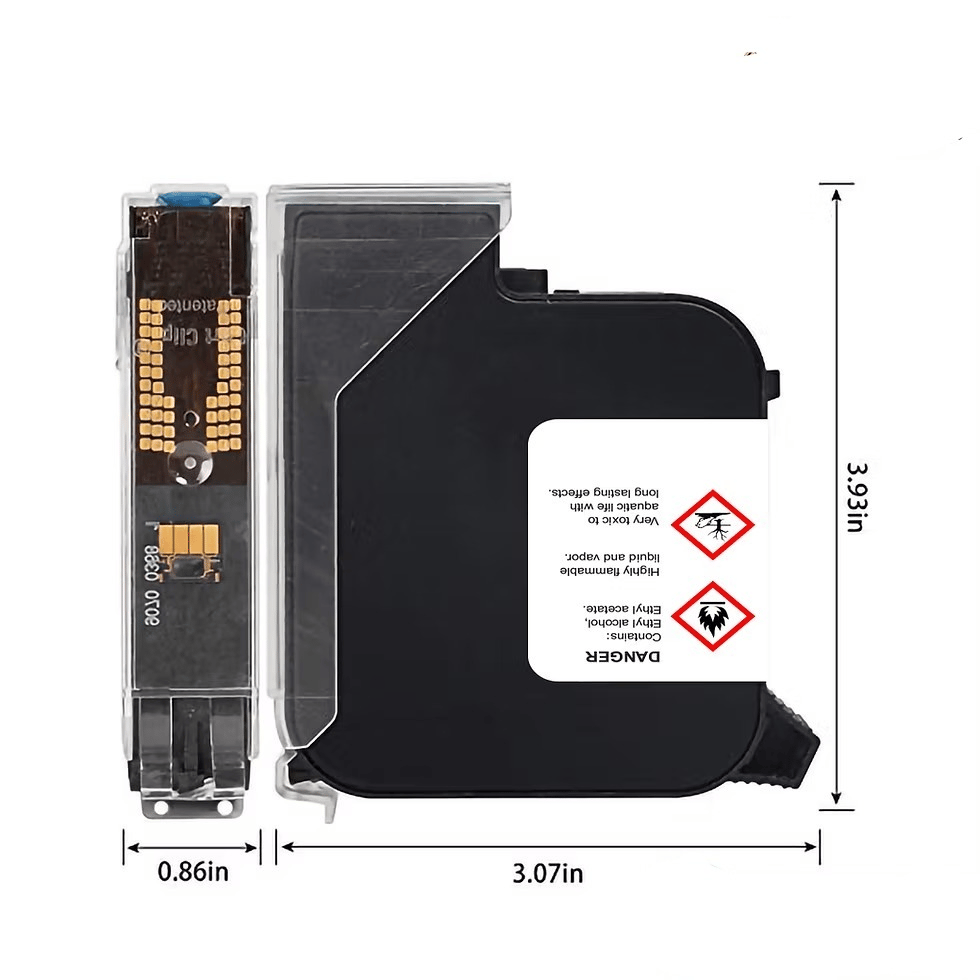 TIJ 25mm Black Solvent Print Ink Cartridge for Thermal Inkjet Printers view 2