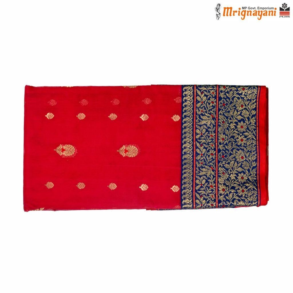 HANDLOOM CHANDERI SILK SAREE WITH BLOUSE (SKU - 1SC20318042, SAREE - 1020) view 2