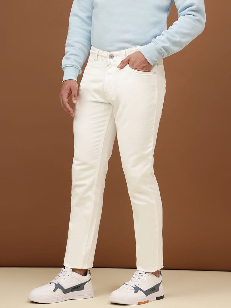 Richlook Men White Slim Fit Jeans view 2