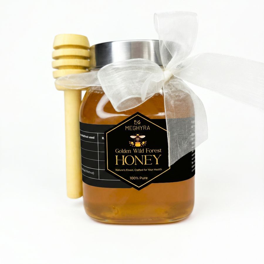 GOLDEN WILD FOREST HONEY - 300 gm - One Plastic Jar with honey dipper