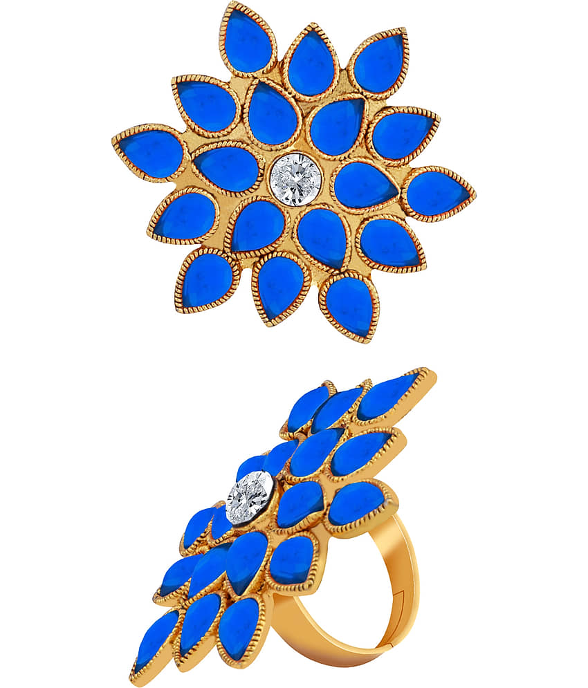 Stylish Adjustable Floral Designe Finger Ring For Women And Girl view 2