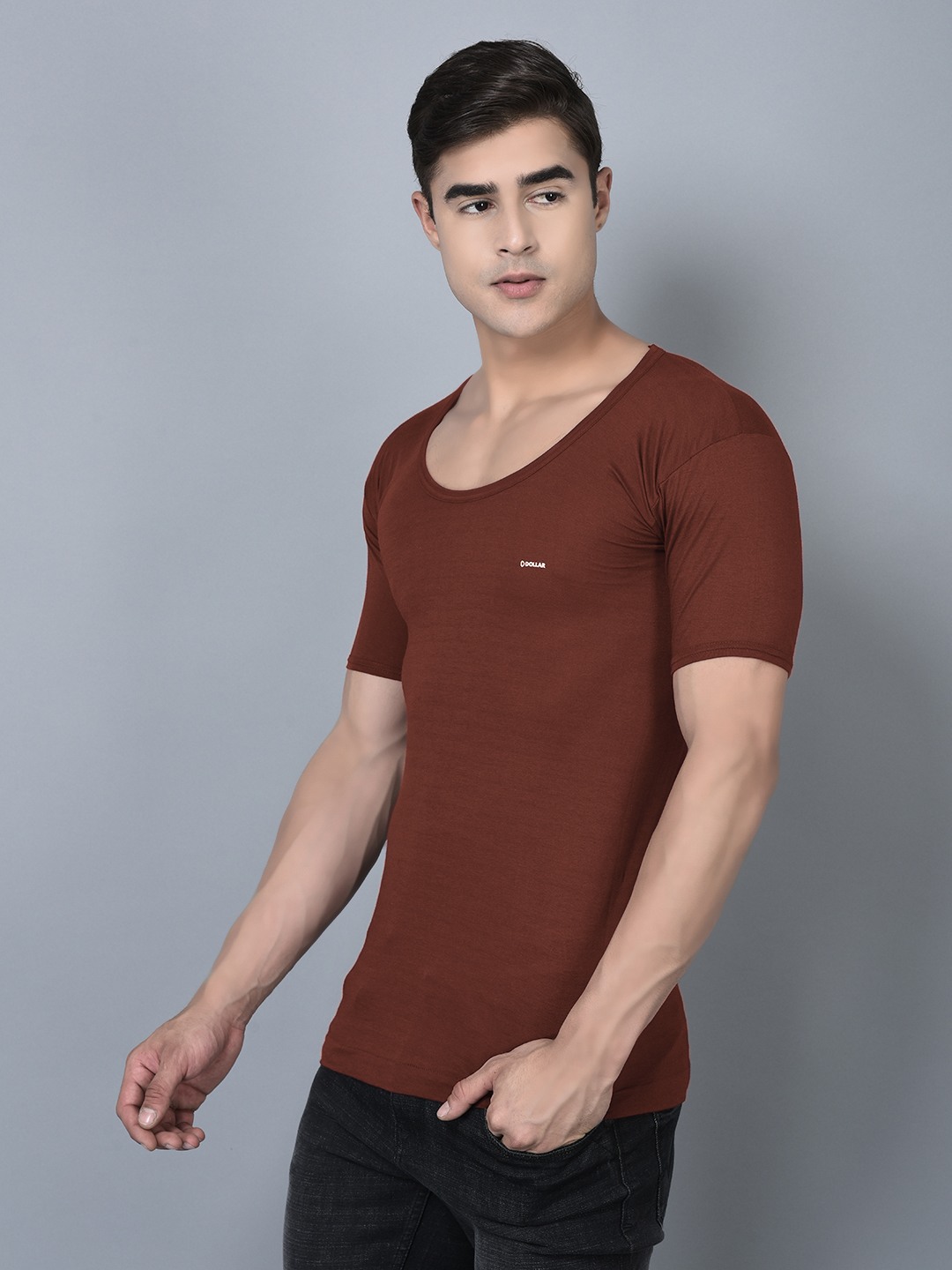 Men's Assorted Pack of 2 Solid Combed Cotton Shrinkless Vest view 2