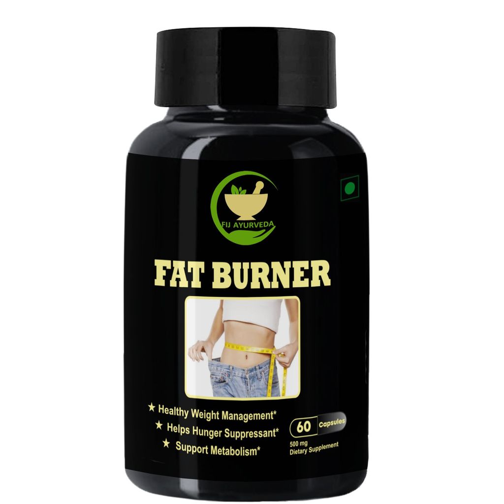 FIJ AYURVEDA Fat Burner Capsule for Weight Loss Capsule, Fat Cutter Capsule, Fat Loss Capsule, Belly Fat, Slim Body Shape, Fat Burner Capsule, Garcinia Cambogia, Weight Loss, Zero Figure, Slimming & Wajan Kam karne ki Dawa - 500mg 60 Capsules (Pack of 1)