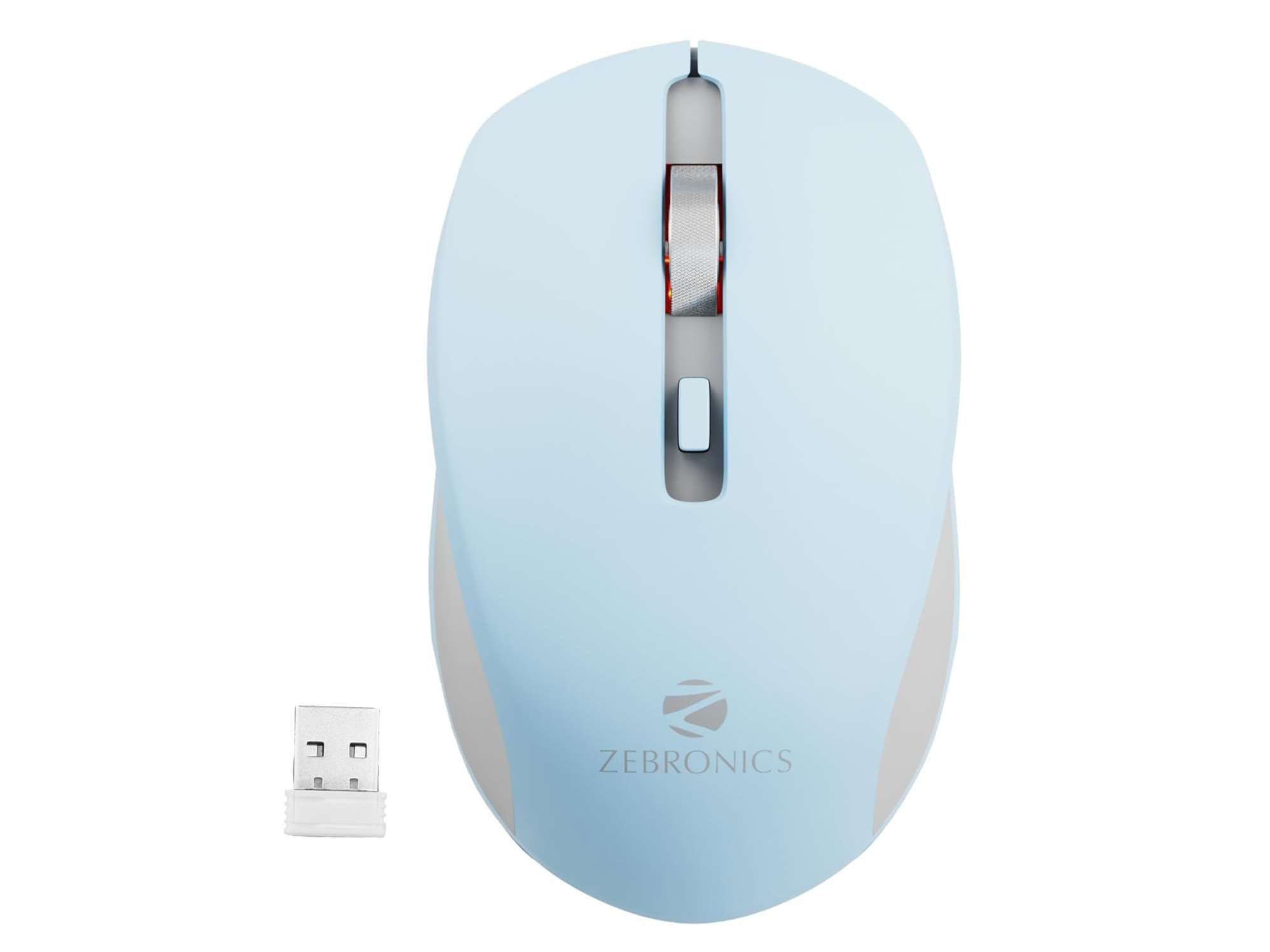 Zebronics Zeb-Jaguar Wireless Mouse - Light Blue+Grey