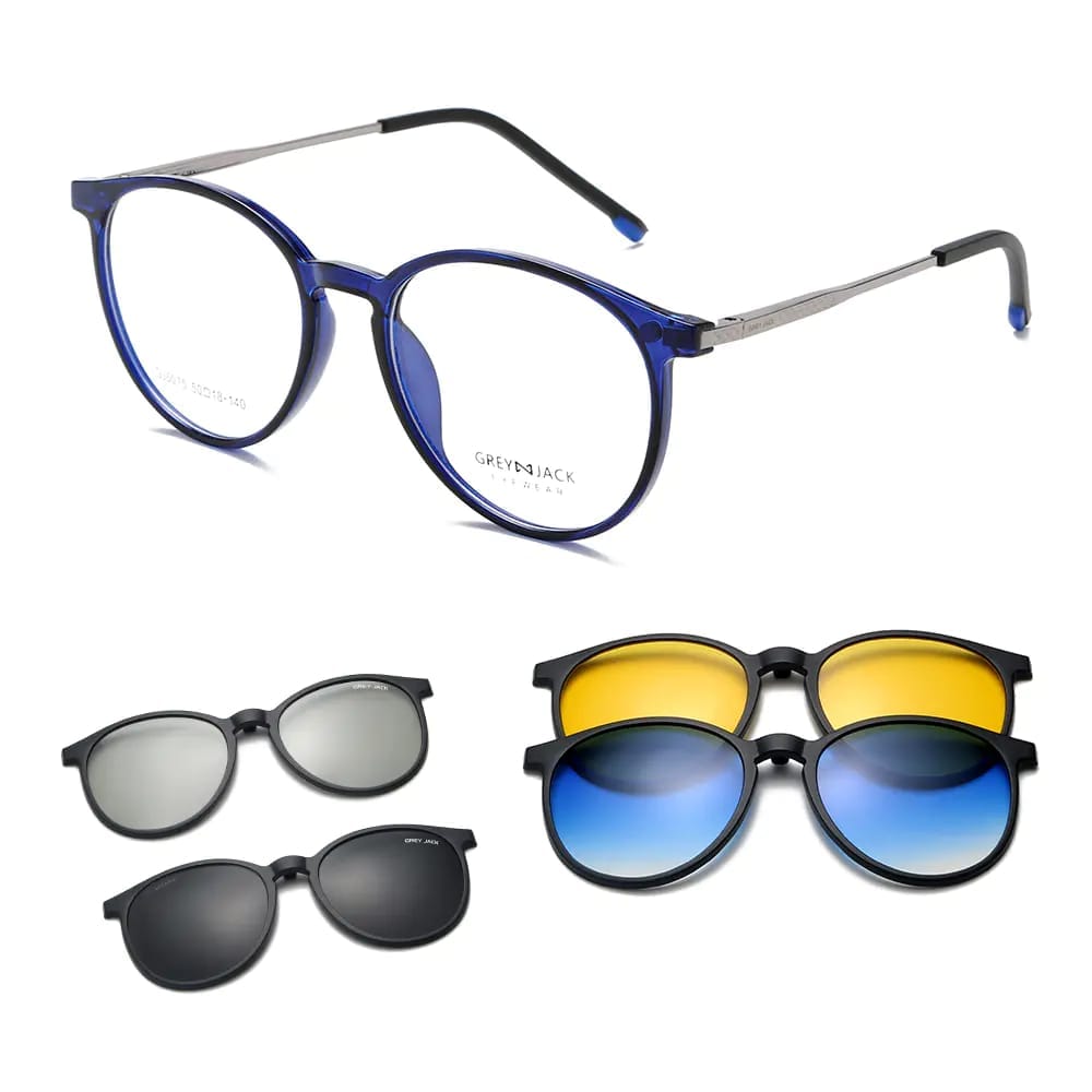 grey jack Oval 3D Clip On Glasses view 2