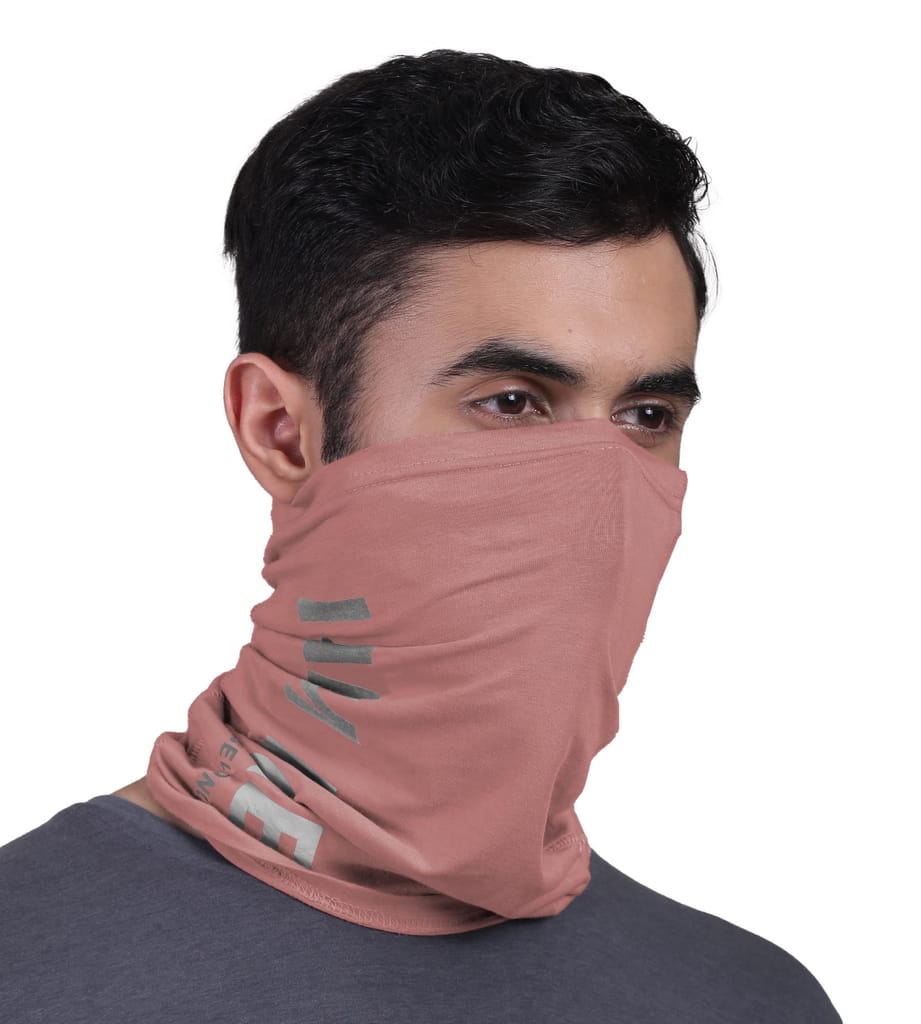 FREECULTR Unisex Bamboo Bandana, Anti Microbial Super Soft & Comfort Fit, Breathable Multipurpose Headband, Face Mask for Dust Protection and Sun - Printed Pack of 2-Cuban Peach,White view 2