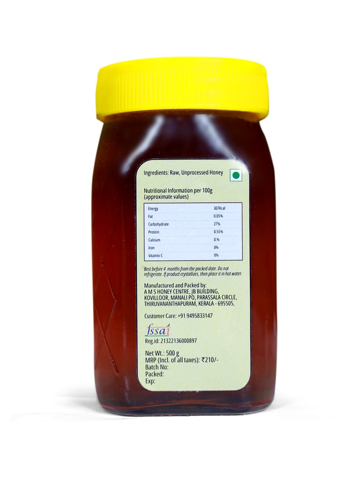 Raw Honey, Pure Honey, Unprocessed Honey(Glass jar)- 500gm view 2