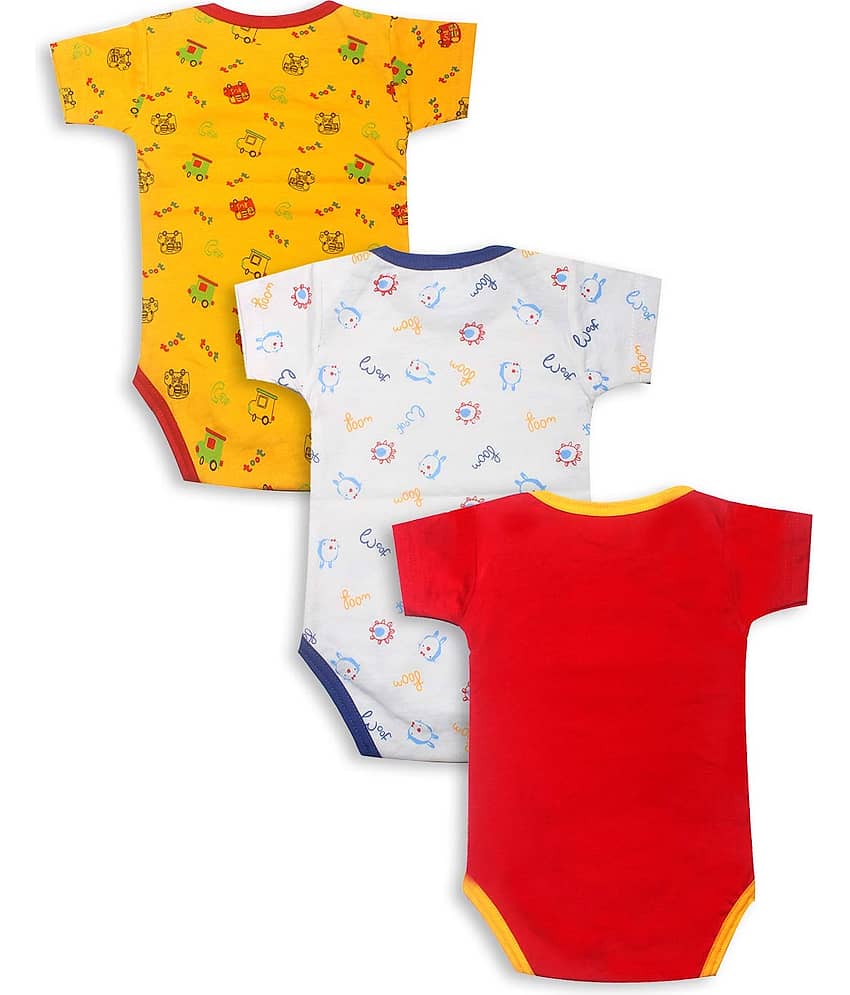 INFANT Pack of 3 Baby Boys 100% Cotton Bodysuit ( Multi Color ) view 2
