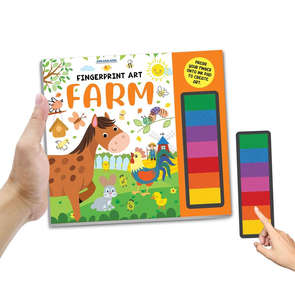 Farm Fingerprint Art Activity Book for Children Age 4 - 9 years with Thumbprint Gadget | Colouring Book for Kids [Paperback] Dreamland Publications view 2