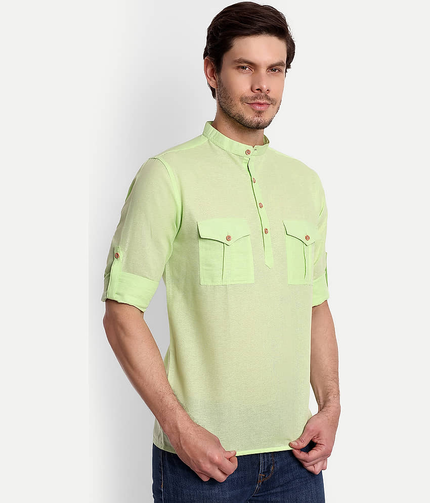 Vida Loca - Maroon Cotton Blend Men's Shirt Style Kurta ( Pack of 1 ) view 2