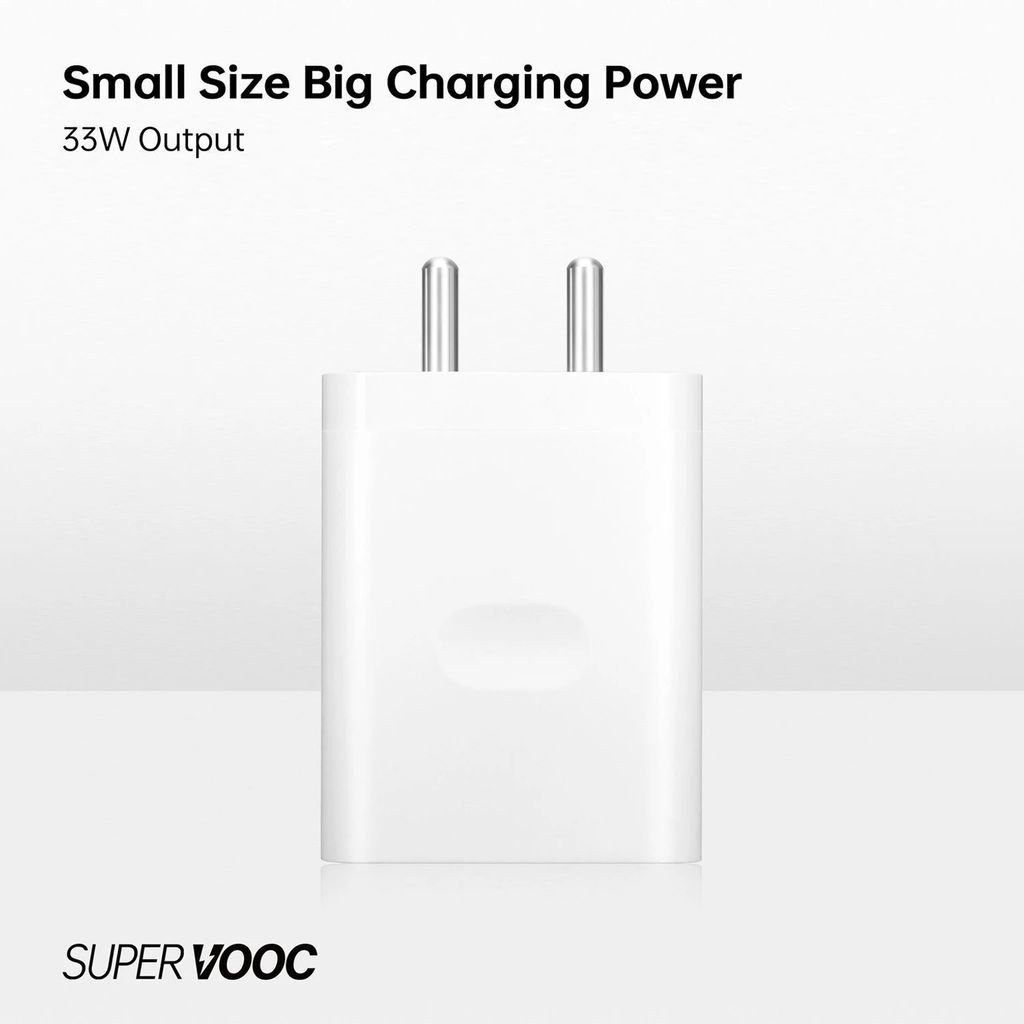 OPPO 33 W Super VOOC 3.4 A Wall Charger for Mobile (White) view 2