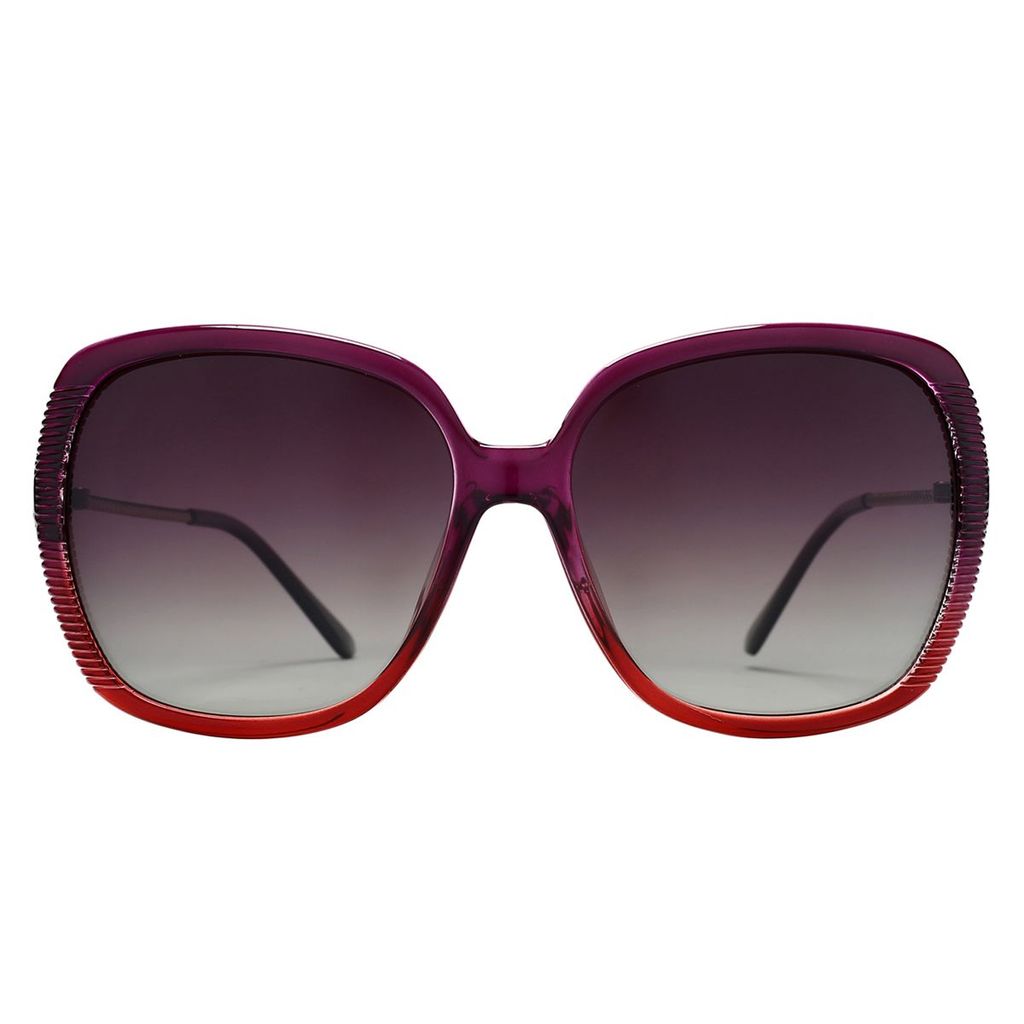 PARIM Polarized Women's Over-sized Sunglasses Violet::Silver Frame / Violet Lenses | SKU 1189 V1 view 2
