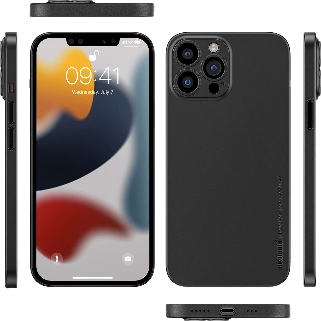 Memumi Ultra Slim 0.3mm Back Cover Case for Apple iPhone 13 Pro - Black view 2