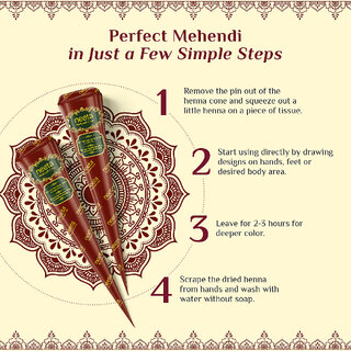 Neeta Mehendi Cone Henna Temparrory Tettoo (Pack of 12 Pcs) (180 g) view 2