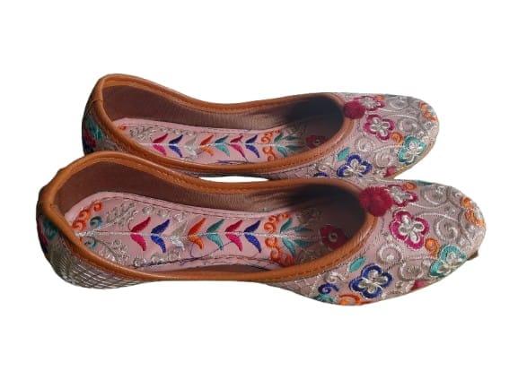 Embroidered Pink Khussa Shoes - Handcrafted & Stylish view 2