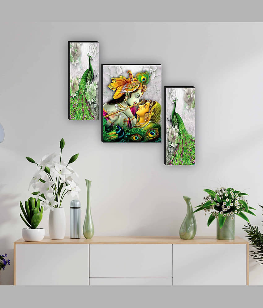 Saf Radha Krishna Ji Religious Wall Hanging Framed Painting view 2