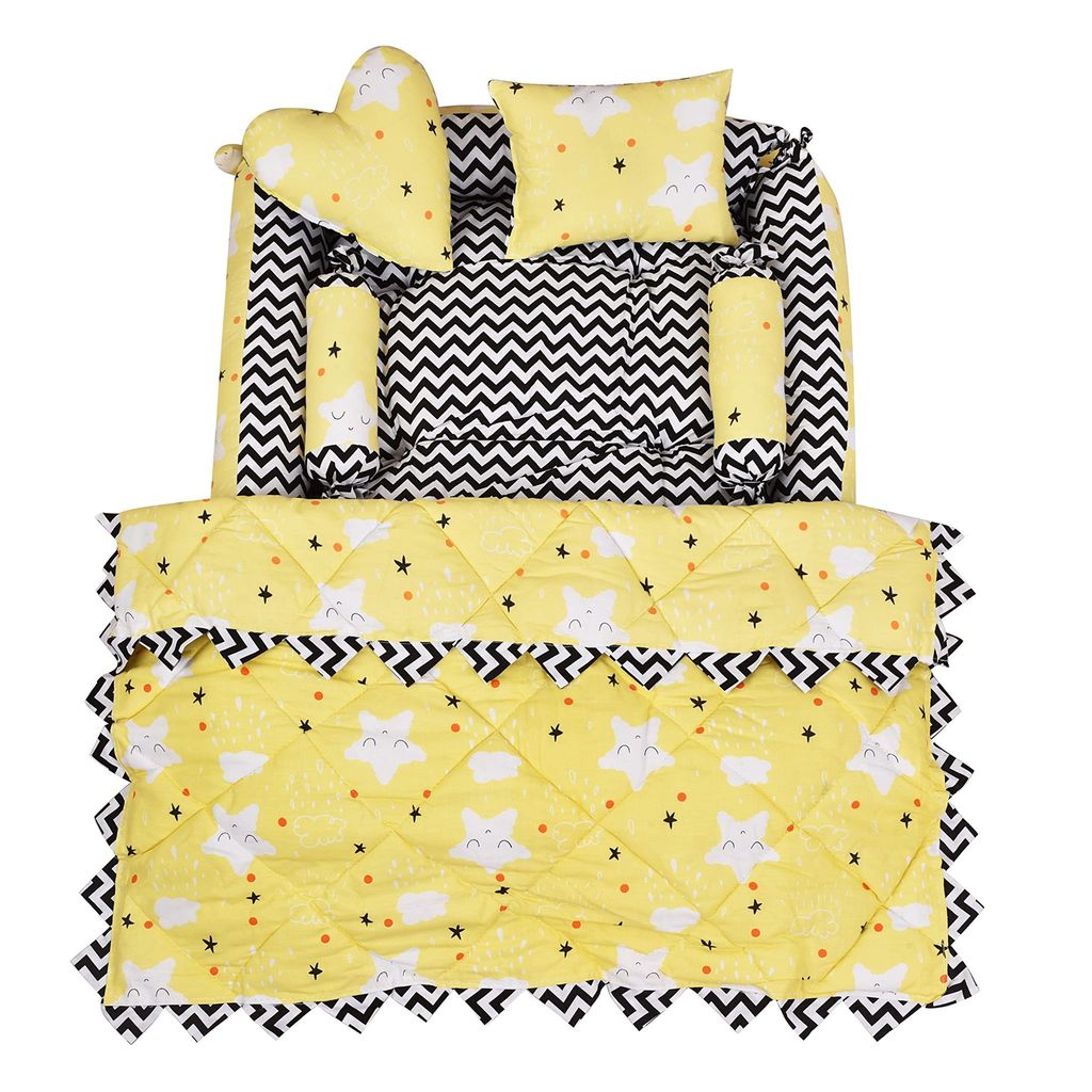 LOREM 4 Pillows & Square Shape Cotton Baby Bed for 0-1 Year BB12-15 view 2