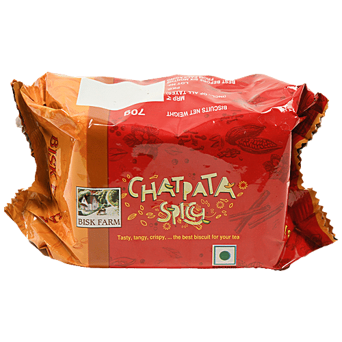 Bisk Farm Biscuit - Chatpata Spicy, Tangy & Crispy, Teatime Snack, 60 g Pouch