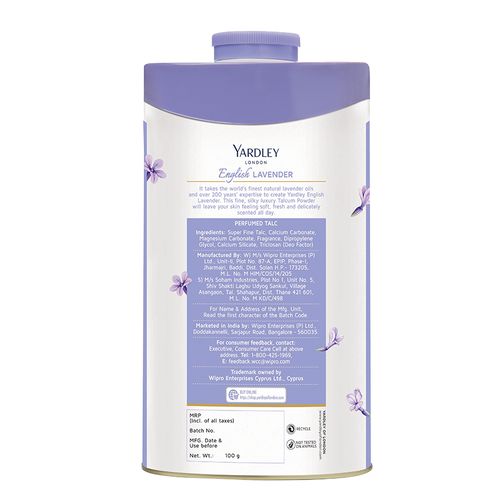 Yardley London English Lavender Perfumed Talc, 100 gm view 2