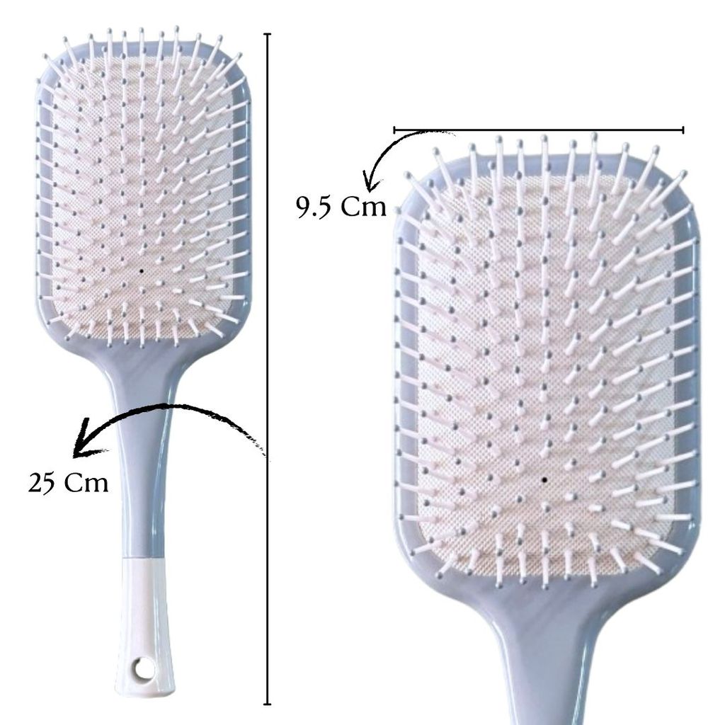 Hair Brush with Strong & Flexible Nylon Bristles having Anti-static Ball Tips, For Grooming, Straightening in blue Colour view 2
