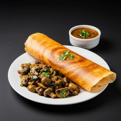 Neer Dosa With Mushroom Ghee Roast