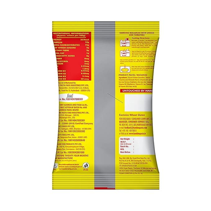 Bambino | Pasta Macaroni with PEP | Enriched with Immunity Boosting | Elbow | 900 gm Pouch view 2