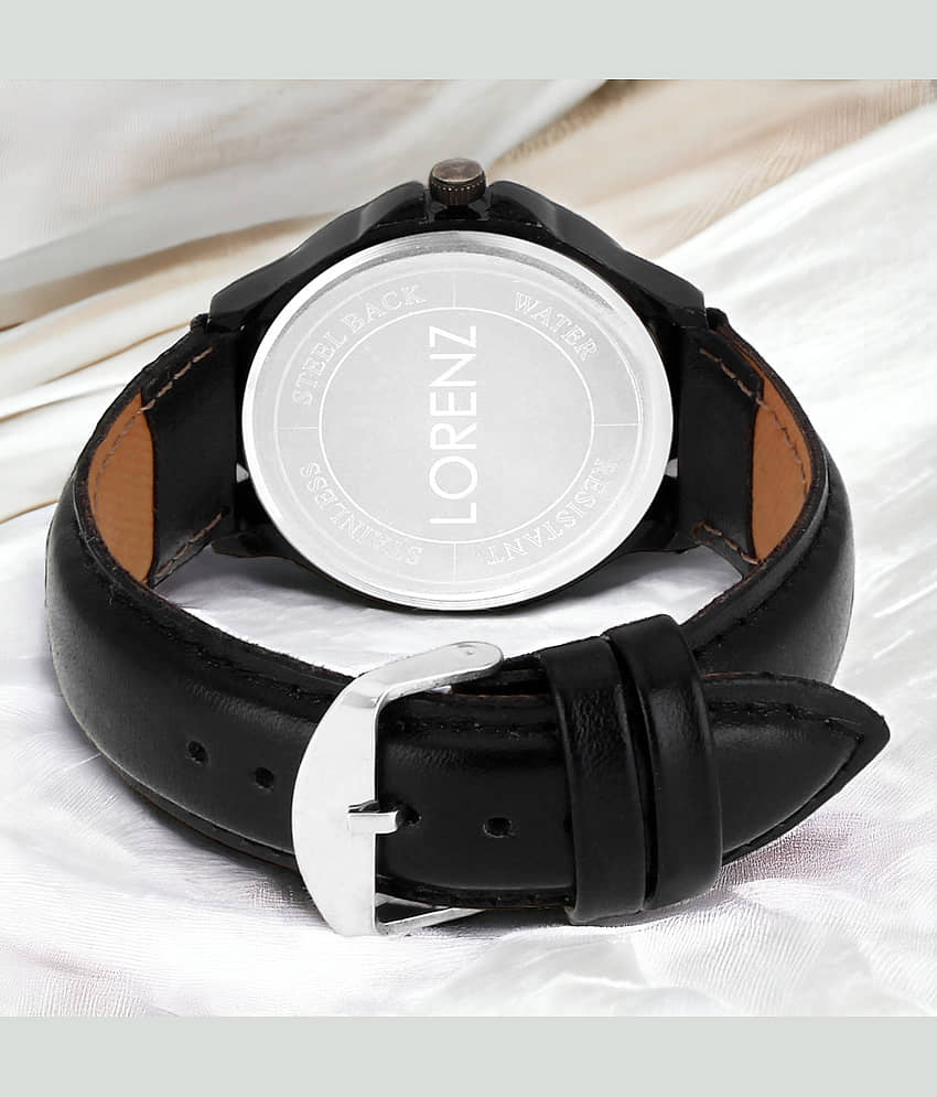 Lorenz Black PU Analog Men's Watch view 2