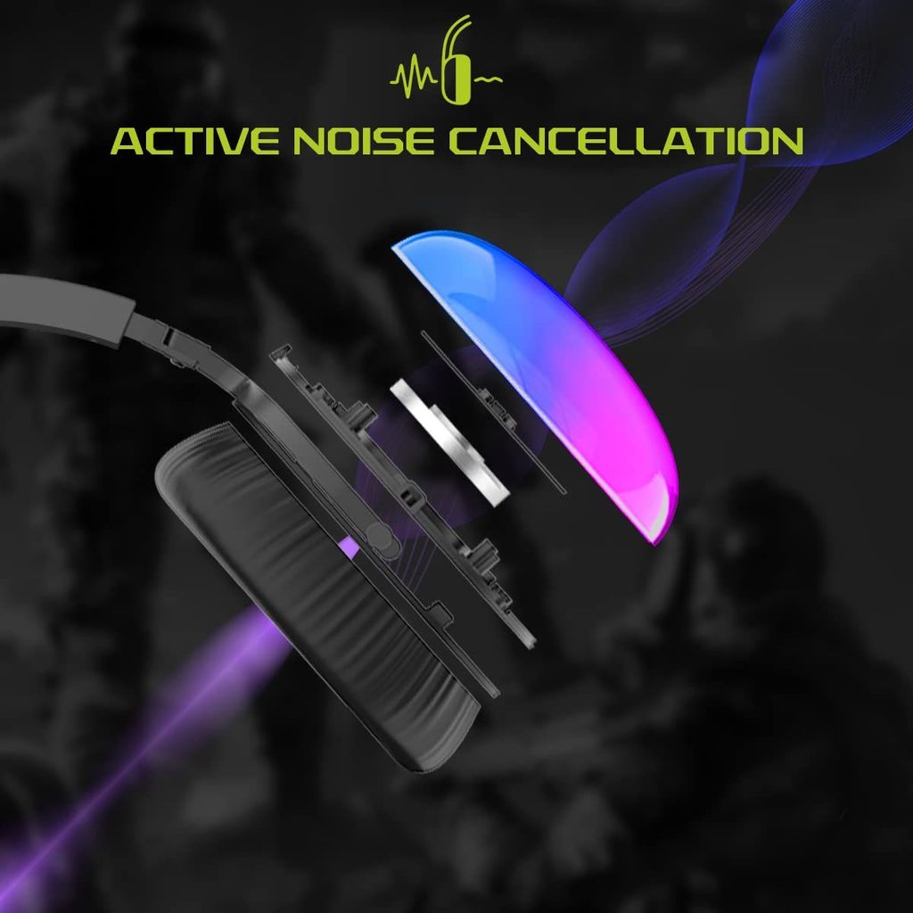 iGear Falcon Wired Gaming Headphone with Active Noise Cancellation(ANC)|RGB Headphone with 360 Mic|50mm Audio Driver|Mutijack 2m Wire|Univesally Compatible with iOS,Android,Windows,Xbox,Play Station view 2