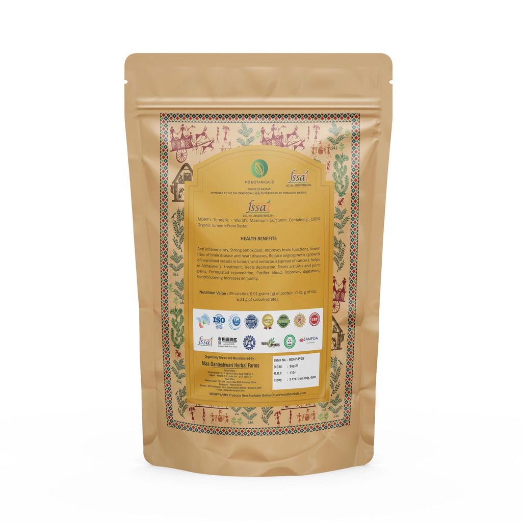 Turmeric Powder - Haldi Milk (100gm), Maa Danteshwari Herbal Farm's 100% Natural & Certified Organic Herbs view 2