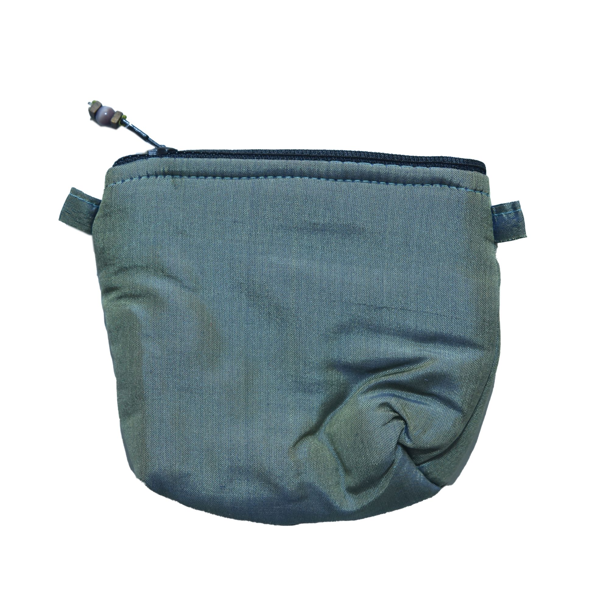 Tribes India Handcrafted Silk Fabric Dusty Grey Pouch Coin view 2