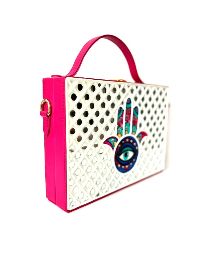 Hamsa Rectangle Lippan Art Box Bag view 2