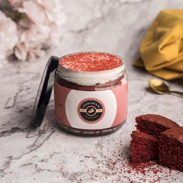 Red velvet cake jar