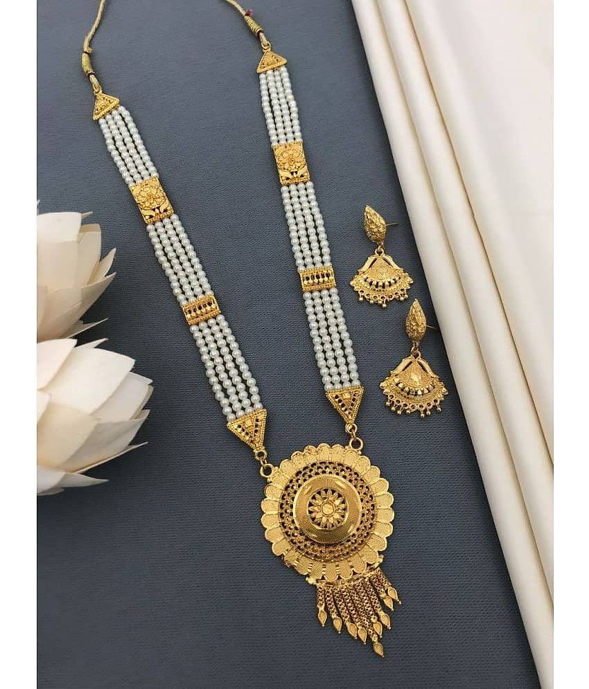 Ruyu Red Brass Necklace Set ( Pack of 1 )