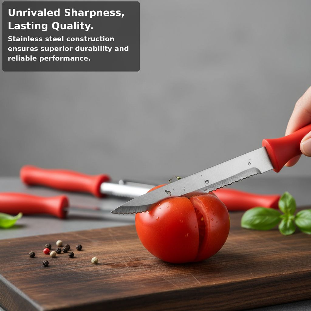 Red Knife Set 3pcs view 2